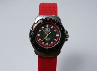 Tag Heuer Black Red Formula1 F1 Mid Unisex 38mm Swiss Quartz Dive Watch WA - 1214 3