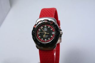 Tag Heuer Black Red Formula1 F1 Mid Unisex 38mm Swiss Quartz Dive Watch WA - 1214 8