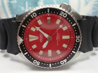 Seiko 150m Scuba Date Automatic Mens Watch 7002 - 700a,  Red (aug 1996)