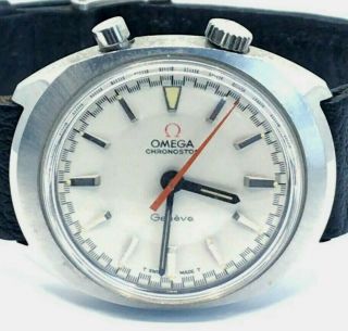 Vintage Men ' s Omega Geneve Chronostop 145.  010 Driver Chronograph wrist watch 11