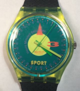 1991 Vintage Swatch Watch Gj106 Champ Exc Cond