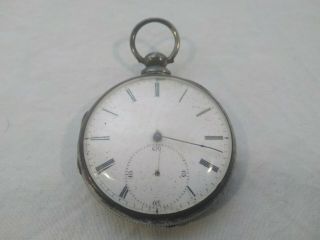 Antique Rob Roskell Key Wind Pocket Watch (unmarked) Silver Open Face Case