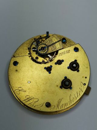 Antique Centre Seconds Chronograph Pocket Watch Movement For Spares