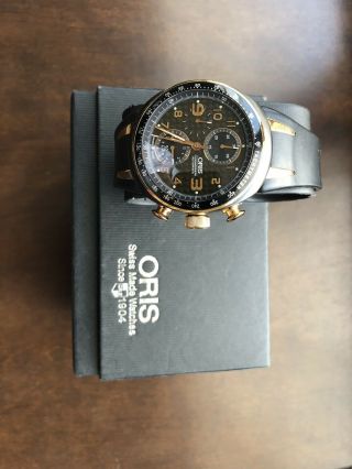 Authentic Oris Tt3 Chronograph Carbon Gold Titanium 43mm Automatic Watch Set