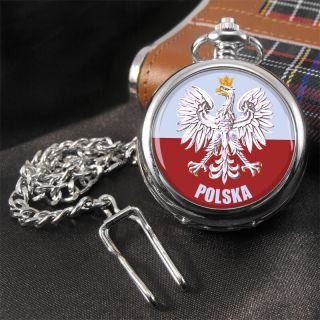 Poland Flag Pocket Watch