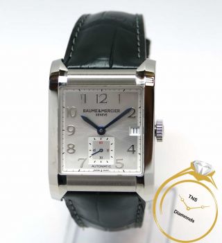 Baume & Mercier Hampton Classic Silver Watch Automatic Moa10026 65697 Box Papers