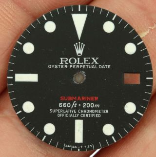Rolex 1680 Red Submariner Repainted Dial Singer Plate
