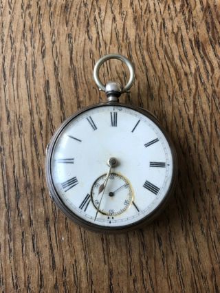 Antique/vintage Silver Cased Open Face Pocket Watch 116grams Spares/repair