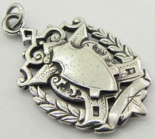 Antique Solid Silver Double Sided Fob Medal,  C188,  17gr.