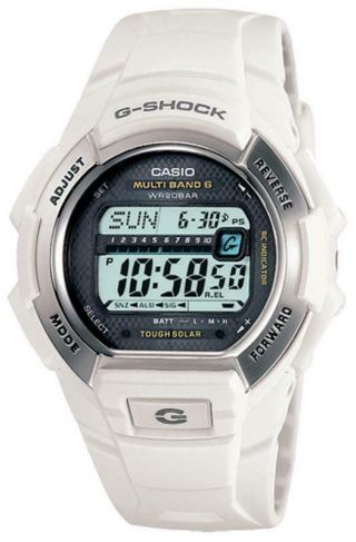 Casio Men ' s Watch G - Shock White Resin Digital Solar Power Atomic Dive GWM850 - 7C 2