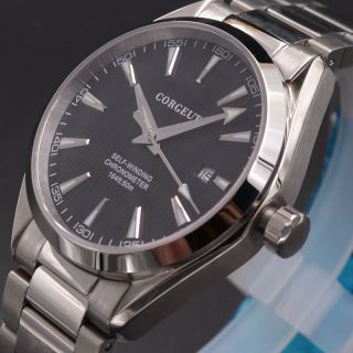 Corgeut 41mm Black Luminous Big Dial Sapphire Glass Automatic Movement Watch.  1 3