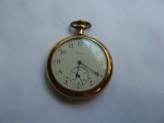 Vintage 1912 Elgin Size 12s Pocket Watch 15 Jewel Grade 364 Running