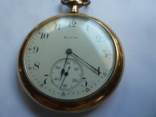 Vintage 1912 Elgin size 12s pocket watch 15 jewel Grade 364 Running 2