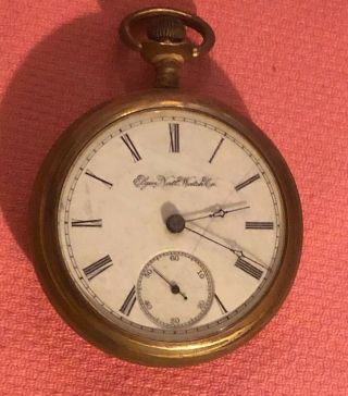 Elgin National Watch Company Pocket Watch Antique Gold Filled 2” - Not