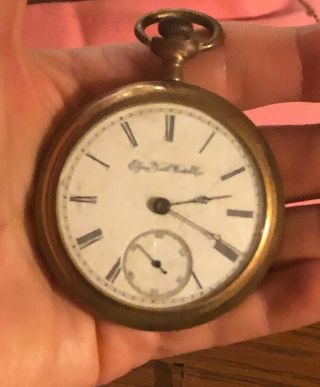 ELGIN NATIONAL WATCH COMPANY POCKET WATCH ANTIQUE GOLD FILLED 2” - NOT 2