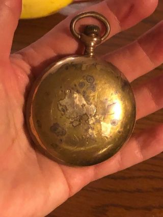 ELGIN NATIONAL WATCH COMPANY POCKET WATCH ANTIQUE GOLD FILLED 2” - NOT 3