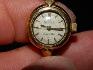 Vintage 14k Gold Filled Omega Ladymatic Cal.  455 17 Jewel Ladies Automatic Watch