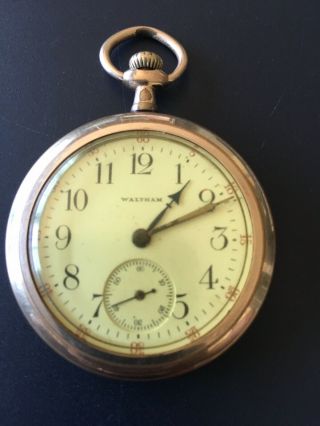 1914 Elgin 12s,  17j,  Open Face Antique Pocket Watch Runs