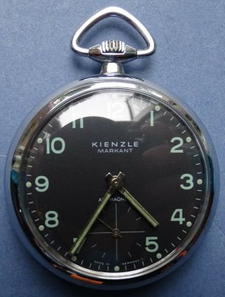 Mint/new Old Stock Kienzle Markant Black Dial German Made Cp Pkt Watch - 1960/70 