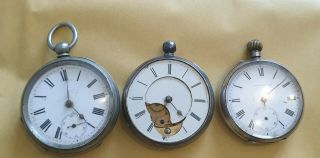 3 X Antique/vintage Pocket Watches Spares/repair
