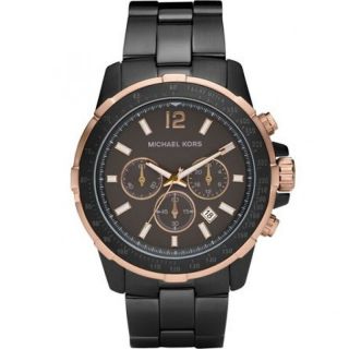 Michael Kors Grayson Chronograph Watch Mk8173 Black / Rose Gold