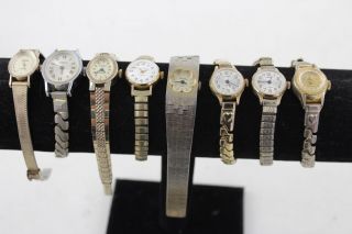 8 X Vintage Ladies Gold Tone Wristwatches Hand - Wind Inc Jasmar,  Sekonda