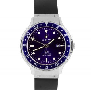 Hublot Classic Mdm Greenwich Mean Time 32mm Blue Purple Quartz Watch 1472.  1