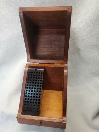 Vintage Moseley C&e Marshall Small Wooden Watchmakers Staking Tool Box