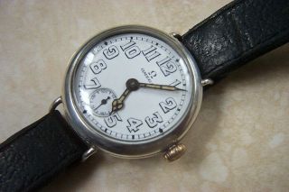 A Silver Ww1 Omega Officers Trench Watch C.  1916
