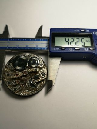 Military Style Swiss Pocket Watch Movement - 17 Jewels 3 ADJ, 5