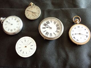 Joblot Of Antique Vintage Winding Pocket Watches Spares To Repairs Parts