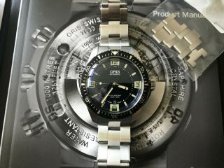 Oris Divers Sixty Five 65 Black Navy Blue 40mm Automatic Watch Bracelet Box