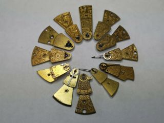 12 Vintage Fusee Pocket Watch Balance Cocks 3 With Possible Diamond Endstones