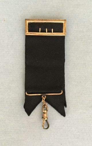 Antique Victorian Mourning Pocket Watch Holder Fob Dog Clip