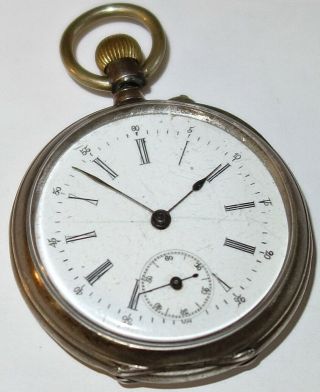Fabulous Antique Ancre Remontoir 15 Rubis Jewel 2 " Pocket Watch Running