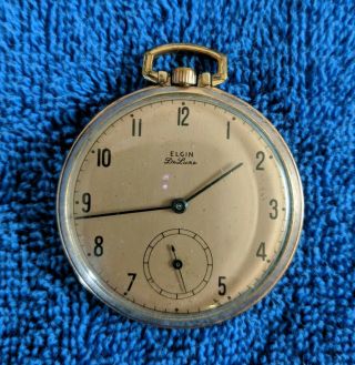 1944 Elgin De Luxe 17 Jewel 14s Size 10k Gold Filled Pocket Watch
