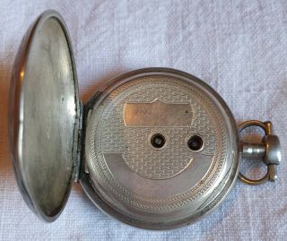 Vintage / Antique French Silver Open Face Pocket Watch With Key 4
