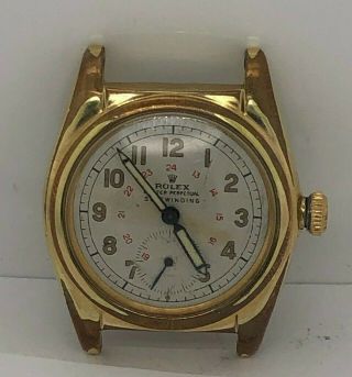 Rolex Oyster Perpetual 2764 Bubble Back 32mm Gold Filled Rare Watch.