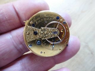 London Maker Samuel Hardy Quality Antique Fusee Pocket Watch Movement