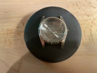 Rolex Steel Datejust Case Ref 16000 W/ Fluted Bezel And Tropic Crystal