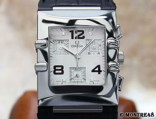Omega Constellation Quadra Chronograph Swiss Unisex Diamond Ss 2010 Watch O259
