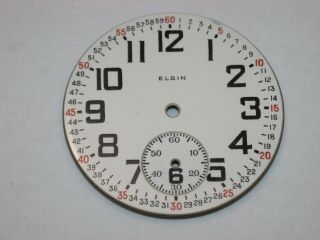 Elgin 16 Size “montgomery” Railroad Pocket Watch Enamel Dial.  46y