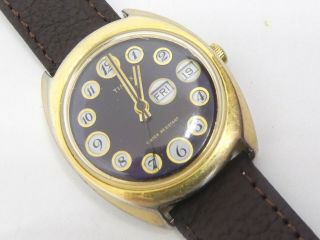 Mens Vintage 1974 Timex Marlin Telephone Dial Watch Runs