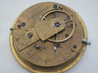A J Tobias Liverpool Lever Fusee Movement 42mm Wide Dial Ca 1840?
