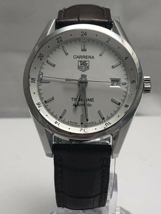 Tag Heuer Carrera Calibre 7 Twin Time Mens Automatic Watch Exc Cond WV2116 LNIB 2