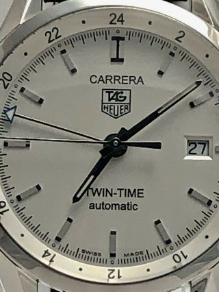 Tag Heuer Carrera Calibre 7 Twin Time Mens Automatic Watch Exc Cond WV2116 LNIB 6