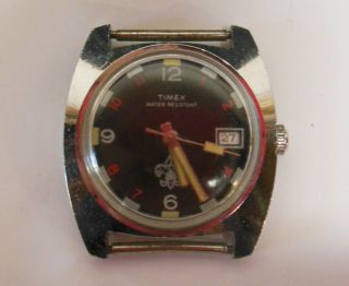 Vintage Timex Boy Scouts Watch Wind - Up Running Water Resistant