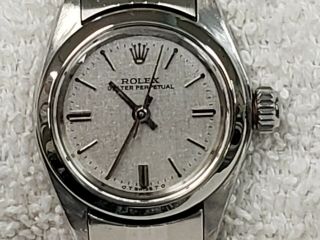 ROLEX OYSTER PERPETUAL STAINLESS STEEL WRISTWATCH SIGMA DIAL LADIES 10