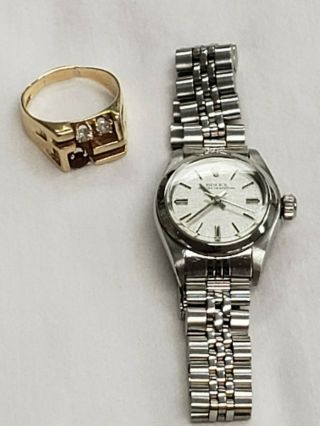 ROLEX OYSTER PERPETUAL STAINLESS STEEL WRISTWATCH SIGMA DIAL LADIES 11