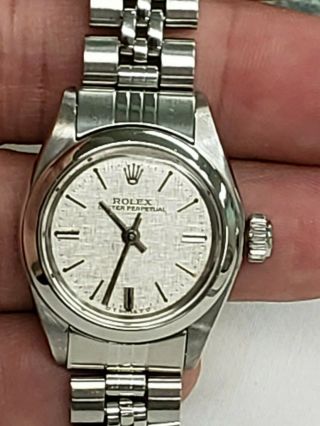 Rolex Oyster Perpetual Stainless Steel Wristwatch Sigma Dial Ladies